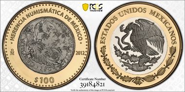 2012-Mo 100 P Counterstamped 1804-Mo 8R Numismatic Heritage PL69