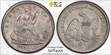 1863-S 50C MS63