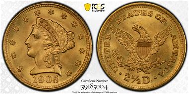 1905 $2.50 MS66
