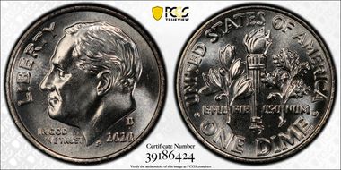 2020-D 10C Early Find MS67FB