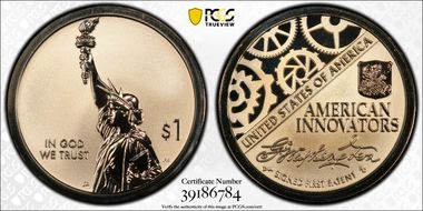 2018-S $1 American Innovation Rev PR Washington-Signed 1st Patent PR70