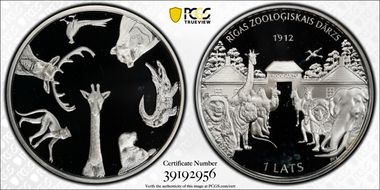 2012 Lats 100th Ann of Riga Zoo PR67DCAM