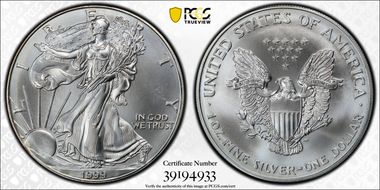 1999 $1 Silver Eagle MS63
