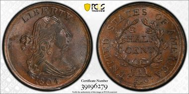 1804 1/2C C-13 MS63BN