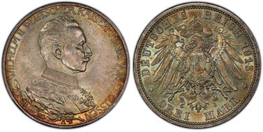 1913-A 3 Mk 25th Year J-112 MS65