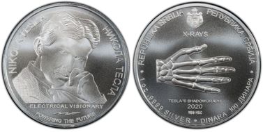 2020 100 Din Nikola Tesla X-Rays MS70