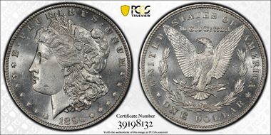 1896 $1 VAM 20, Bar 6 MS64