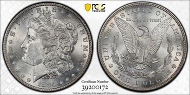 1884 $1 VAM 4, Small Dot MS62