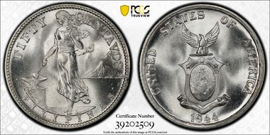 1944-S 50C Obverse of 1907-1921 MS65