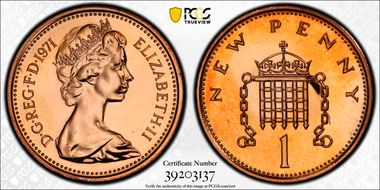 1971 1p S-B1 New Penny PR67RD