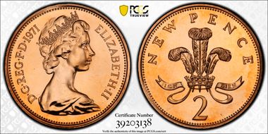 1971 2p S-C1 New Pence PR67RD