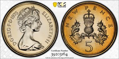1975 5p S-D1 New Pence PR67