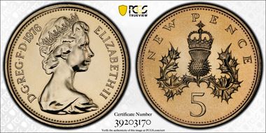 1976 5p S-D1 New Pence PR67