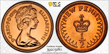 1978 1/2p S-A1 New Penny PR68RD