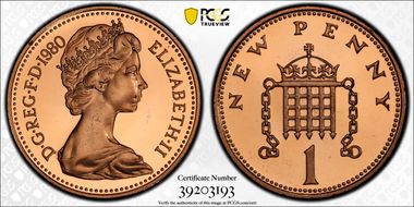 1980 1p S-B1 New Penny PR69DCAM