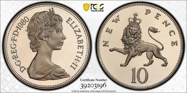 1980 10p S-F1 New Pence PR68DCAM
