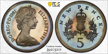 1981 5p S-D1 New Pence PR67CAM