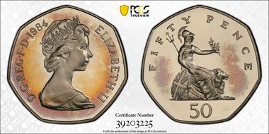 1984 50p S-H3 PR68DCAM