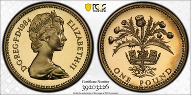 1984 £1 S-J2 Scottish Design PR68DCAM