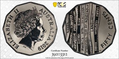 2019 50C Indigenous Languages Frosted Uncirculated MS68