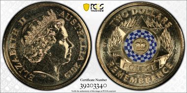 2019-C $2 Police Remembrance Colorized MS67