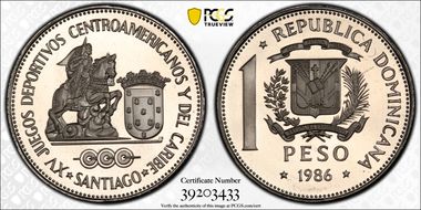 1986 Peso KM-65 Ni/Steel PR68DCAM