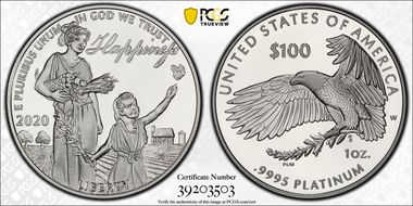2020-W $100 Platinum Eagle - Happiness First Strike PR69DCAM
