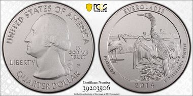 2014-P 25C Everglades NP 5 oz Silver SP70