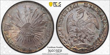 1867-A DL 8 R As05 AU58