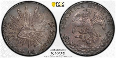 1865-Ca JC 8 R Ca38 MS62