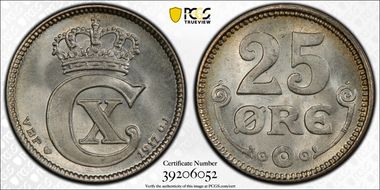 1917 VBP GJ 25 Øre MS65