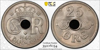 1940 N GJ 25 Øre MS66