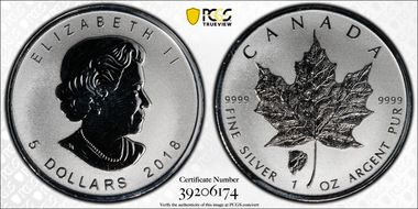 2018 $5 ML Bison Privy SP67