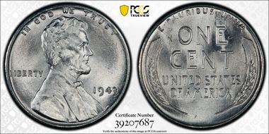 1943 1C MS67+