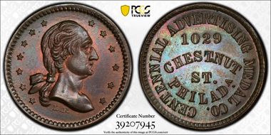 (c.1875) Token GW-657 Cu Centennial Advertising MS64BN