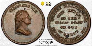 (c.1867) Medal GW-796 Cu Washington-The Union MS62BN