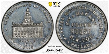 (1876) Token Pa-Ph 902 White Metal Fries, Malseed & Hawkins N1
