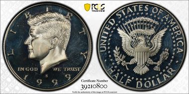 1999-S 50C Silver PR65DCAM