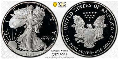 1994-P $1 Silver Eagle PR68DCAM