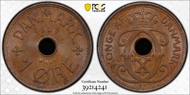 1927 HCN GJ Øre KM-826.1 MS64BN