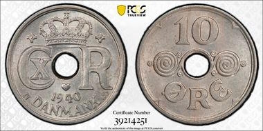 1940 N GJ 10 Øre MS65