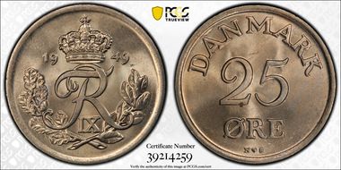 1949 NS 25 Øre MS65
