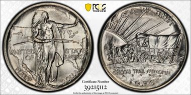 1936-S 50C Oregon MS66