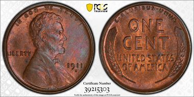 1911-S 1C MS65BN