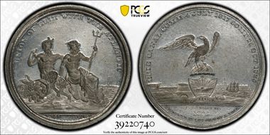 1826 SC$1 HK-1 Erie Canal, White Metal MS62+