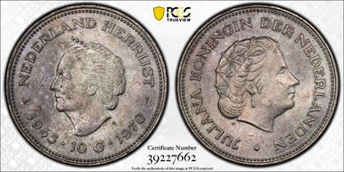 1970 10 G 25th Ann Liberation KM-195  Ag MS62
