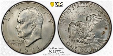 1973-S $1 Silver MS66