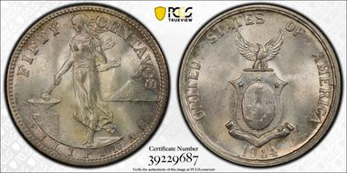 1944-S 50C Obverse of 1907-1921 MS65