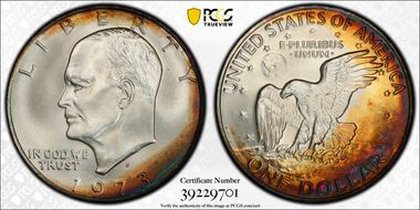 1973-S $1 Silver MS67