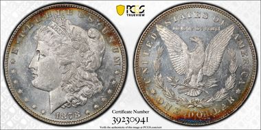 1878 7/8TF $1 VAM 44, Tripled Blossoms MS60